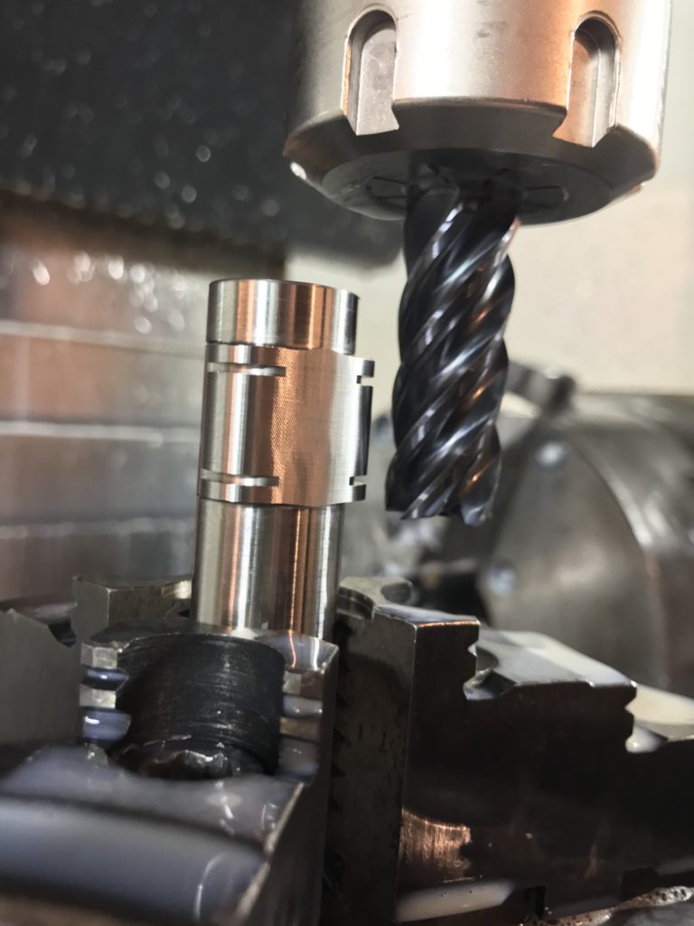 Drilling titanium bar