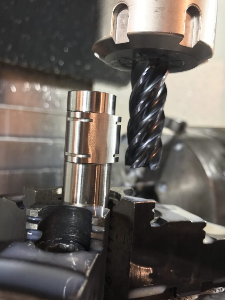 Drilling titanium bar